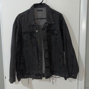 Oversized Distressed Shein Jean Jacket